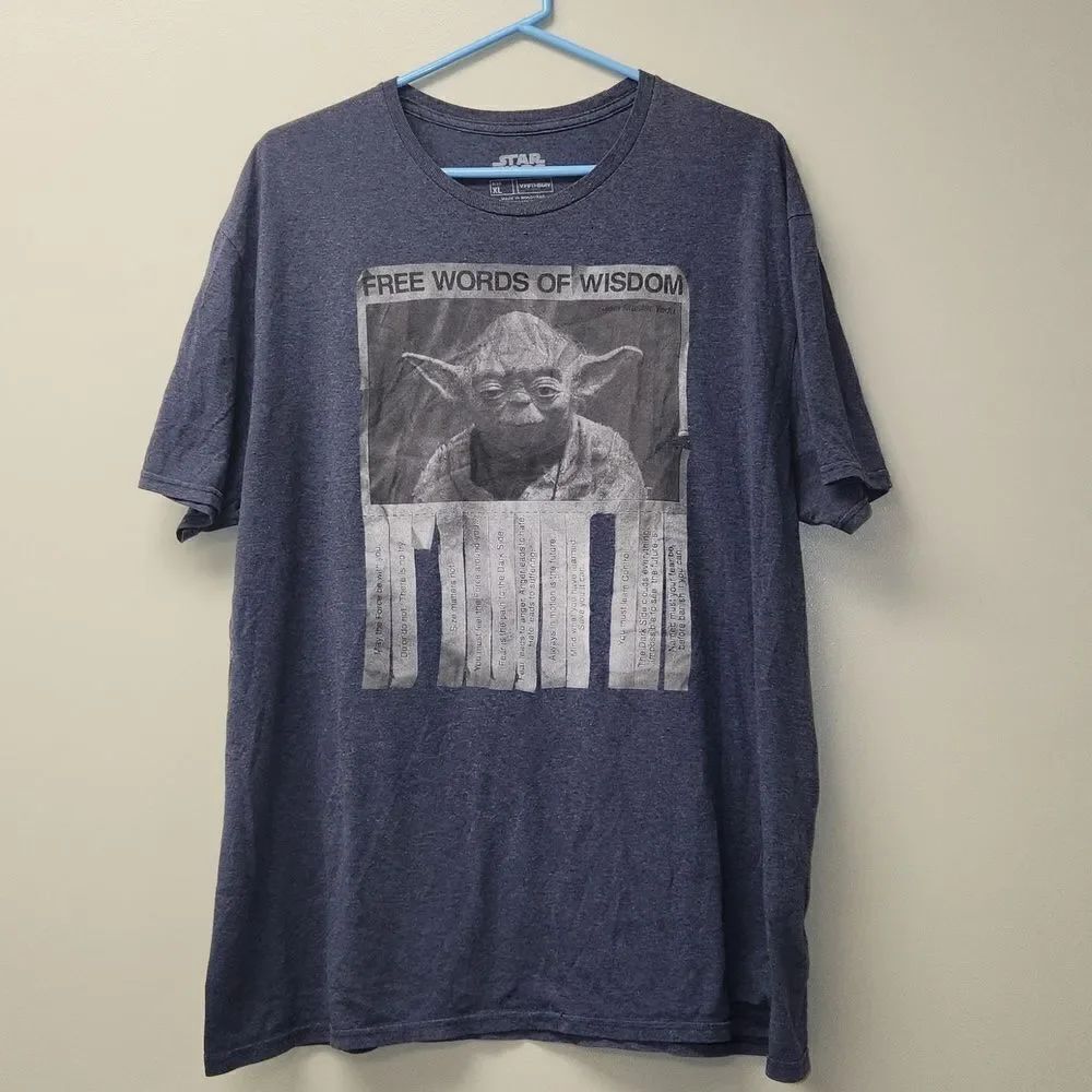 Star Wars Jedi Master Yoda Free Words of Wisom T-shirt XL
